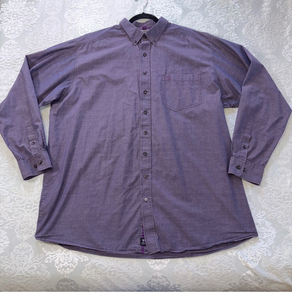 Ariat Pro Series Western Performance Button Down Purple Size XXL Tall